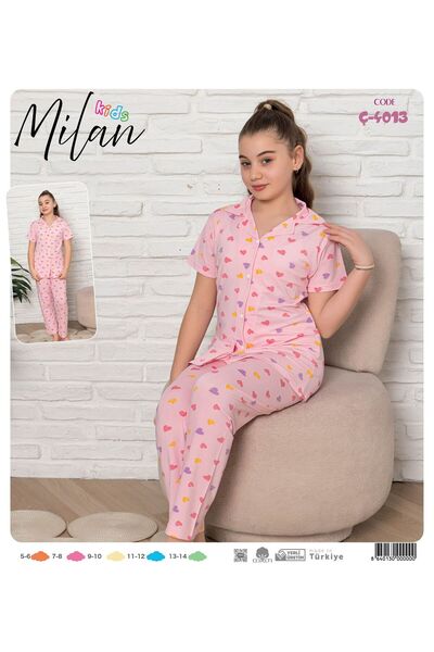 ars moda ışığı ميلان هارت مزخرف باللون الوردي بأزرار وأكمام قصيرة