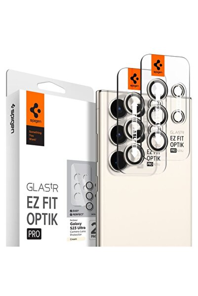 Spigen Γυαλί EZ Fit Optik Pro 2 Τεμάχια, κρεμ - Samsung Galaxy S23 Ultra AGL0...