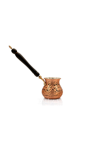 ERİZA Gaziantep Style Handmade Carved and Embroidered Pewter Copper Coffee Po...
