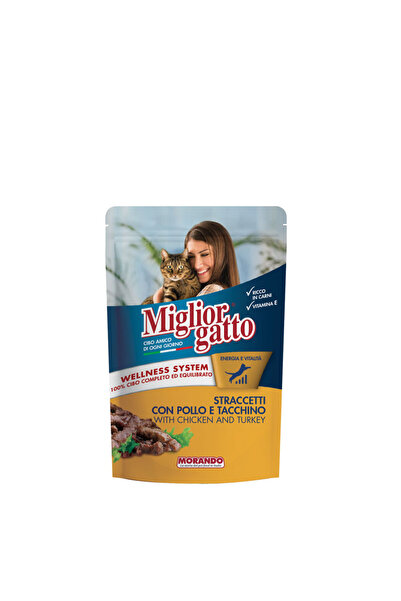 MORANDO MigliorGatto Tavuk & Hindi Parçalı Pouch 100Gr. 24 ADET