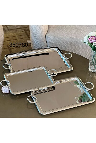 Louvre Miror Shine Serving Tray Set - 3 Pieces