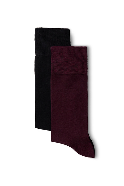 Abdullah Kiğılı Set of 2 Plain Stretch Fabric Flexible Bamboo Blend Socks