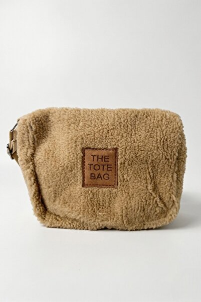 VELLABAGS Plush Teddy Women's Shoulder Bag – Soft Textured Beige Tote Bag