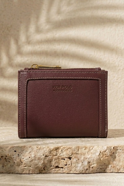 InStyle Burgundy Women's Wallet with Stitching Detail
