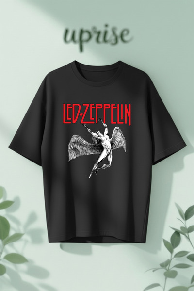 Vordevia Μπλουζάκι Led Zeppelin με στάμπα από βαμβάκι σε μεγάλο μέγεθος