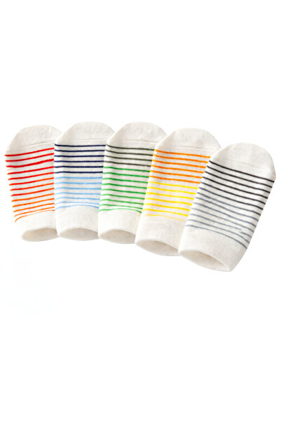 Barinoska 5'li Bebek ve Çocuk Çorap Seti Renkli Çizgili Yumuşak Esnek Günlük ...