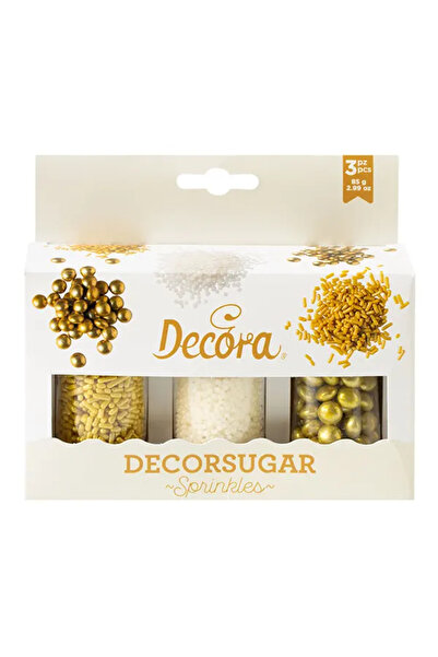 DECORA Διακοσμητικό Σετ Μείγματος Decora, Λευκό & Χρυσό, 85γρ.