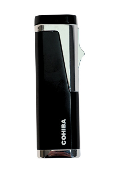 COHİBA 3 Torch Pürmüz Delicili Siyah Metal Puro Çakmağı