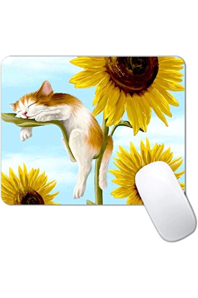 NASAQ Canflashion Cat and Sunflower Gaming Mouse Pad
