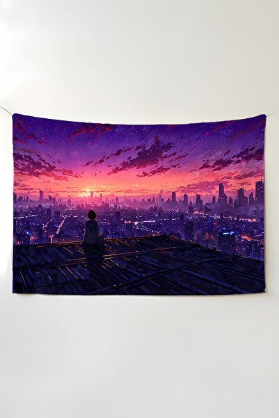 Charmbi Αισθητικό υφαντό τοίχου Lonely City – Ταπετσαρία διακόσμησης δωματίου...