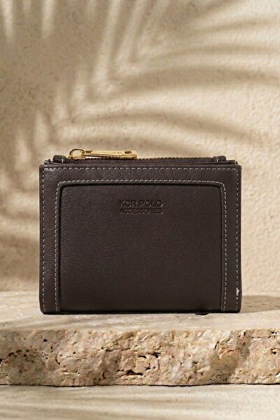 InStyle Bitter Brown Women's Wallet with Stitching Detail