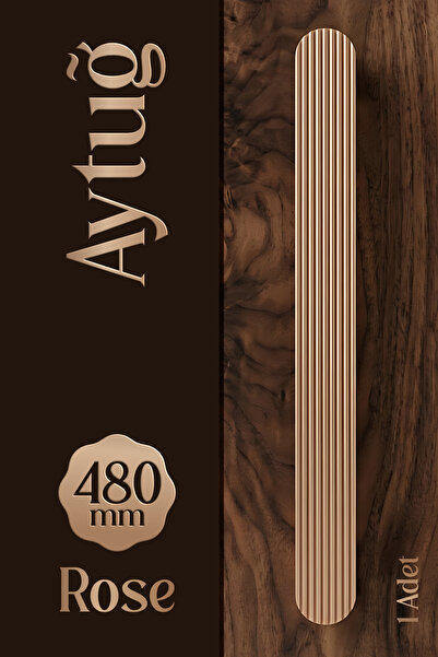 Badem10 Aytuğ Geniş T Ριγέ Οβάλ Λαβή Συρταριού σε Χρώμα Τριαντάφυλλο 480 mm Μ...