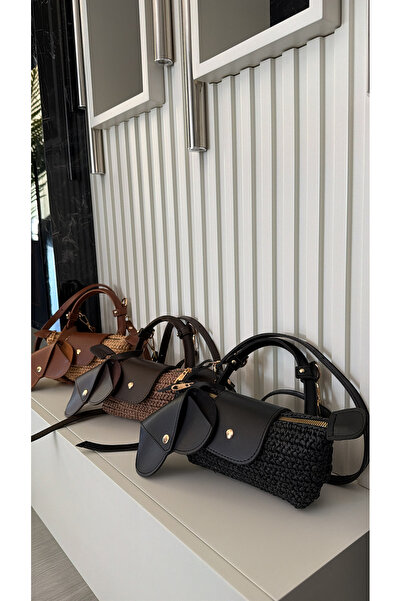 WOMANBAG Handmade Glasses Case with Accessories Star Straw Shoulder Bag (25X1...