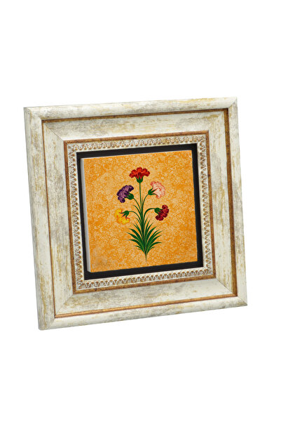 Sadrazam 5 Λουλούδια Γαρύφαλλο Εμπρυσιοποιημένο Φυσικό Πέτρινο Πίνακας Ζωγραφ...