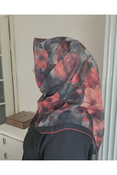 LOPRES YAĞLI BOYA ÇİÇEK DESEN PAMUK EŞARP