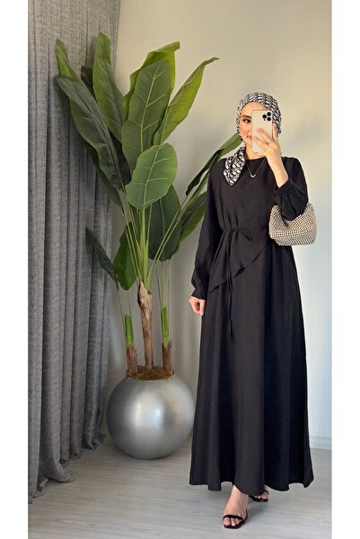 Molly Nelly Γυναικείο Μακρύ Καλοκαιρινό Μπεζ Φόρεμα με Λεπτομέρεια Σάλι