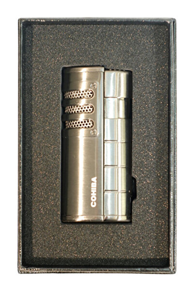 COHİBA 3 Torch Pürmüz Delicili Gunmetal Puro Çakmağı