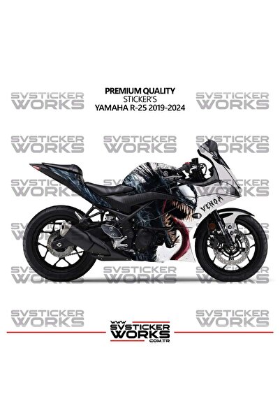 ARONA Yamaha R25 Kaplama Sticker Venom Design Motor Kaplama Modeli Hazır Kit ...