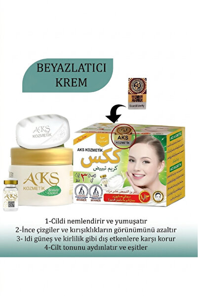 aks kozmetik Beyazlatıcı Krem Sabun Ve Serum Seti 3'lü Set