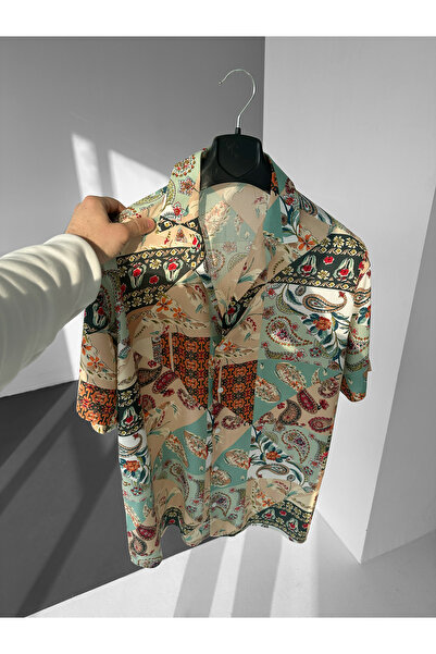 NO1 KONSEPT Πολύχρωμο πουκάμισο Efil Efil Alaçatı με σχέδιο σάλι