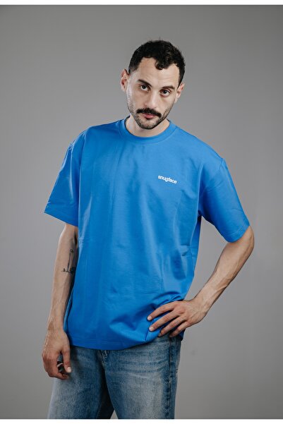 Snugface The Strap Oversized Mens Tshirts, Blue, SF15-5BLU , Size-L