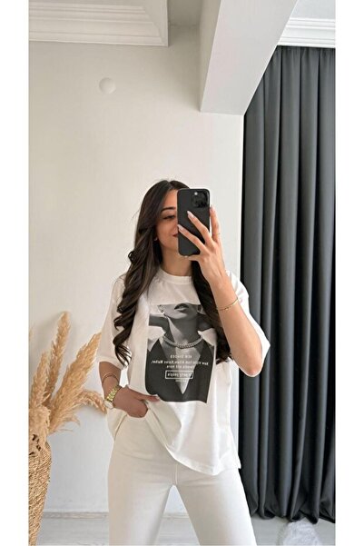 ZAVIXO ΓΥΝΑΙΚΕΙΟ Μπλουζάκι με στάμπα, oversized, 100% βαμβάκι |   Άνετο κοντο...