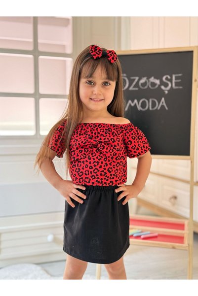 ÖZSEMODA طقم مزدوج من طراز ريد ليوبارد