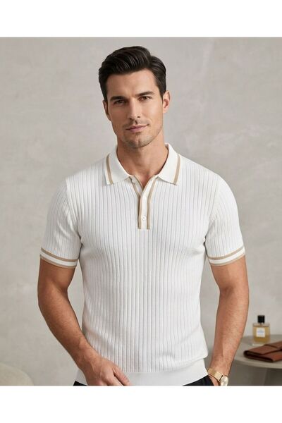 LUXETIQUE MEN'S POLO NECK T-SHIRT