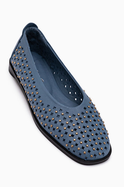 Limoya Γυναικείες μπαλαρίνες Jesica από γνήσιο δέρμα σε μπλε χρώμα