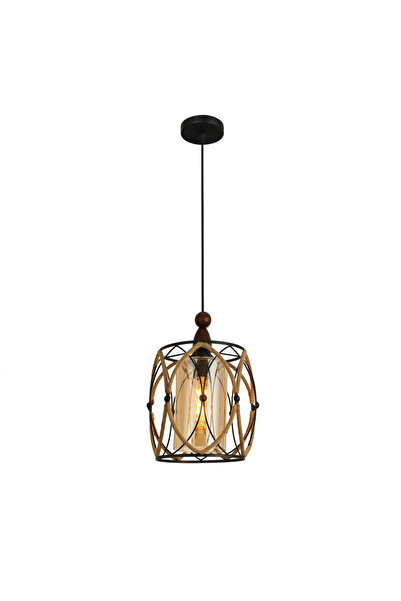 RFAN Pendant Light, Model 6250/1, with Shade, 1 x E27, Adjustable Height, Black
