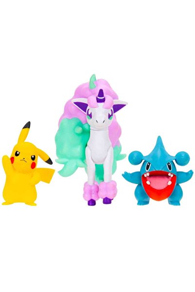 Sunman Pokemon Battle 3'lü Figür Seti POK/95155-F - Pikachu-Galarian Ponyta-G...