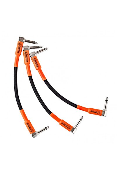 Ortega OECPA3-06 3x 18εκ. Γωνιακά Καλώδια Patch 1/4 ", Μαύρο PVC, Πλεκτή Θωρά...