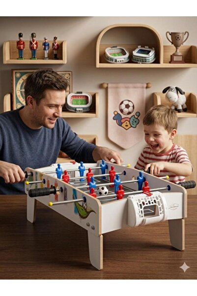 Tıfıl Toys Eğlence Her Yerde! 53 cm Taşınabilir 12 Oyunculu Ahşap Masaüstü La...