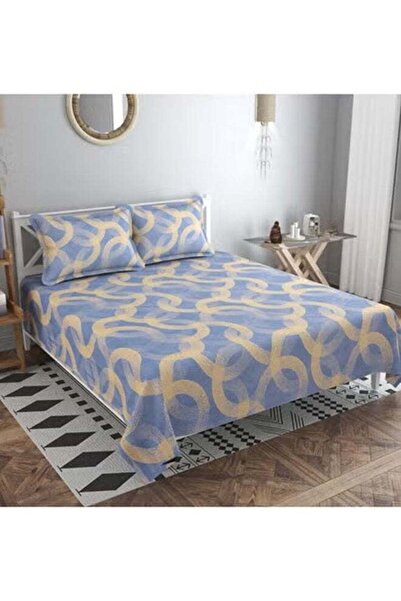 BSB HOME Premium Glace Cotton 180 TC Double Flat Bedsheet Set with 2 Pillow C...