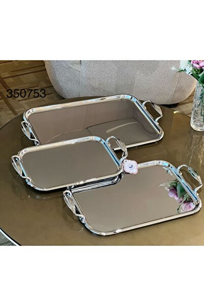 Louvre Miror Shine Serving Tray Set - 3 Pieces