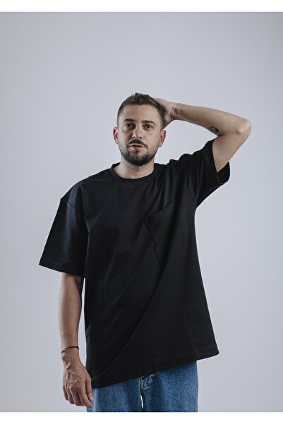 Snugface The Big Pocket Oversized Mens Tshirts, Black, SF15-2BLK , Size-S