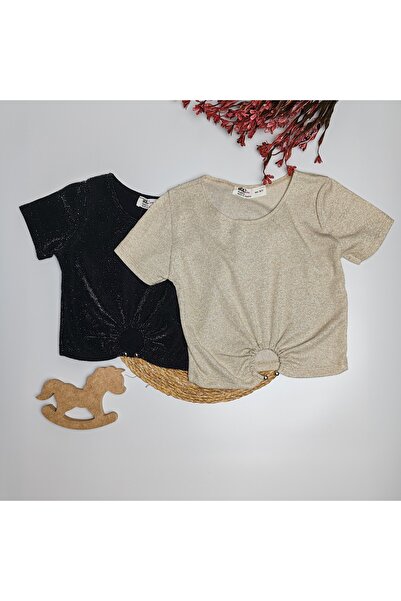 moda rüyası بلوزة سويت شيرت سوداء لامعة للفتيات