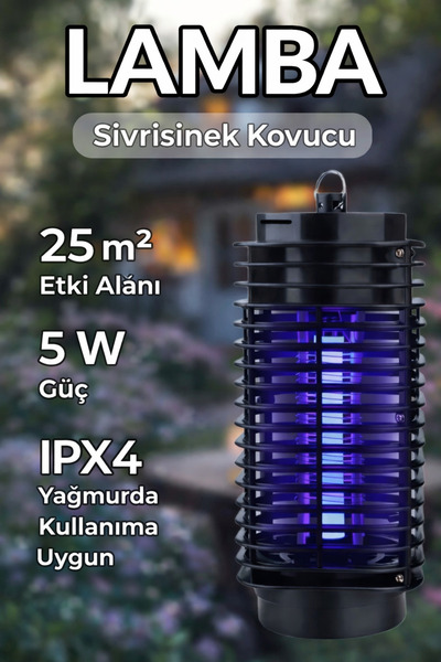 xolo IPX4 Su Geçirmez Bahçe Aydınlatma Sinek Öldürücü Lamba 5W Güçlü 25m2 Etk...