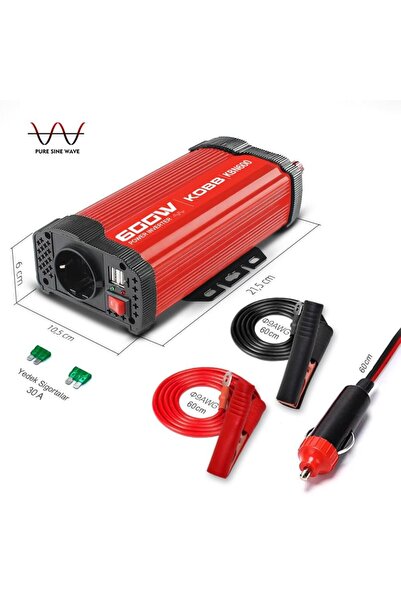 KOBB KBN600 12V/220V 600Watt Modifiye Sinüs Dönüştürücü İnvertör