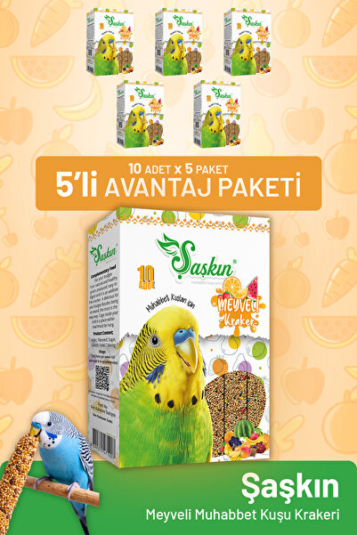 bird food energy Meyveli Muhabbet Kuşu Krakeri 10'lu - 5 Adet