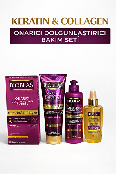Nur Aktar Kozmetik Keratin & Collagen Onarıcı Dolgunlaştırıcı Bakım Seti