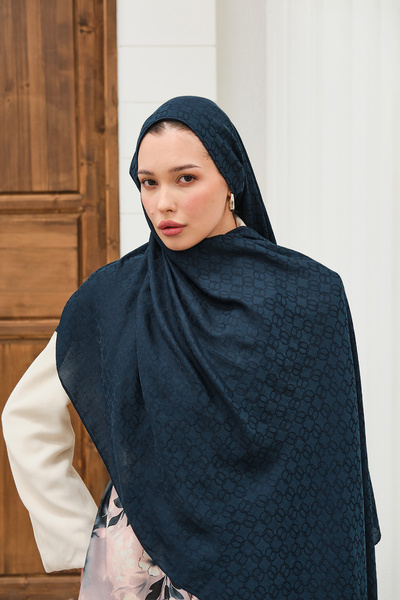 Mira İpek Ring Pattern Cotton Ayrobin Jacquard Shawl