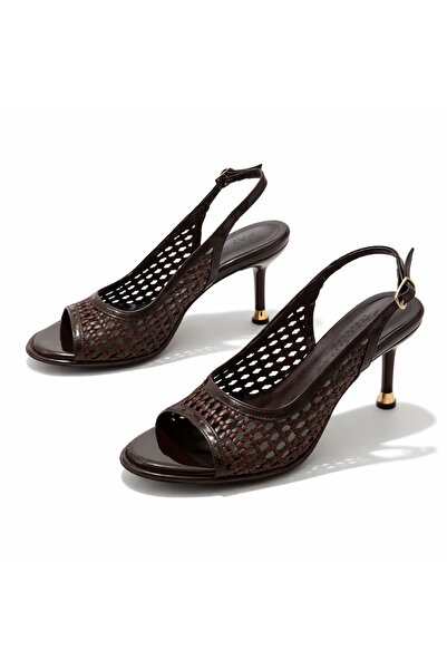 PATRON SHOES حذاء نسائي بكعب منسوج يدويًا بارتفاع 8 سم وكعب رفيع، حذاء صيفي أنيق