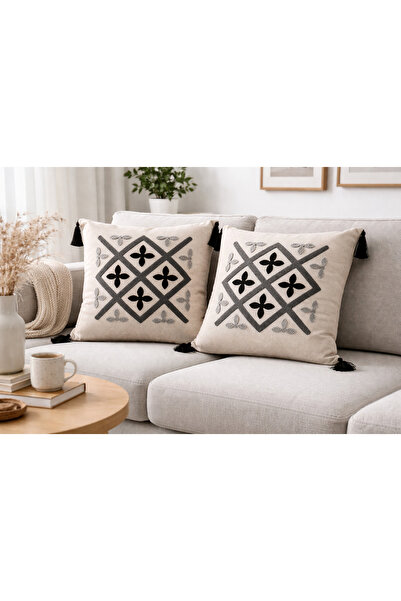 Home Modern Punch Embroidered 2-Piece Throw Pillow Cover 43X43 Decorative