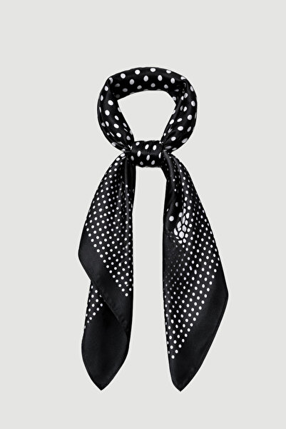 Gusto Floral Polka Dot Large Scarf - Black