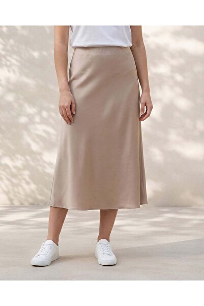 REDTAG Women Beige Solid Skirt