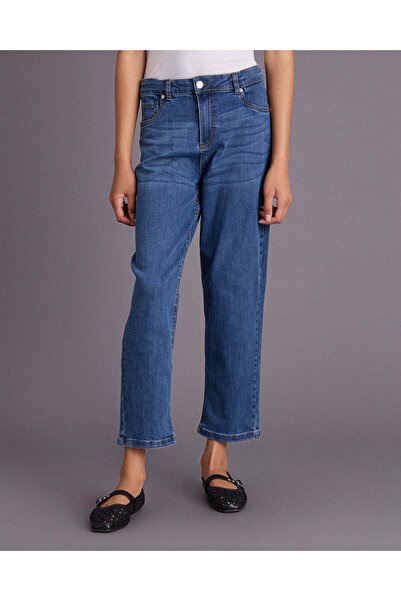 REDTAG Girls Blue Straight Leg Jeans