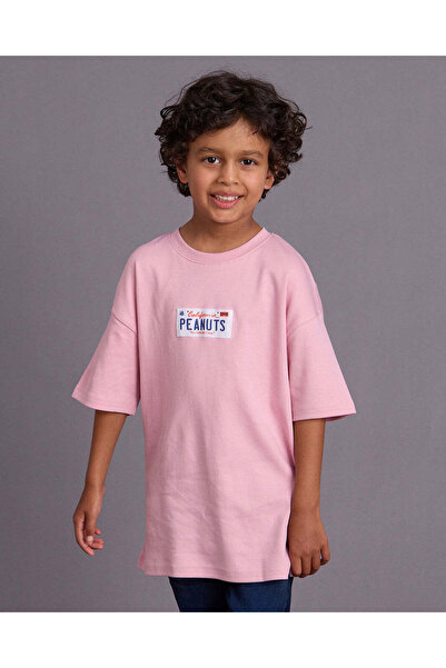 REDTAG Boys Pink Over Sized T-Shirt