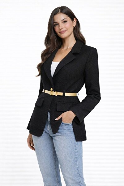 LE CARAMBOLE Γυναικείο μπουφάν με λεπτομέρεια σε μαύρη ζώνη