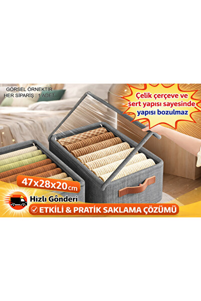 handanca 1 Adet Çekmece, Dolap İçi Düzenleyici Çelik Kenar Çerçeve Destekli Y...